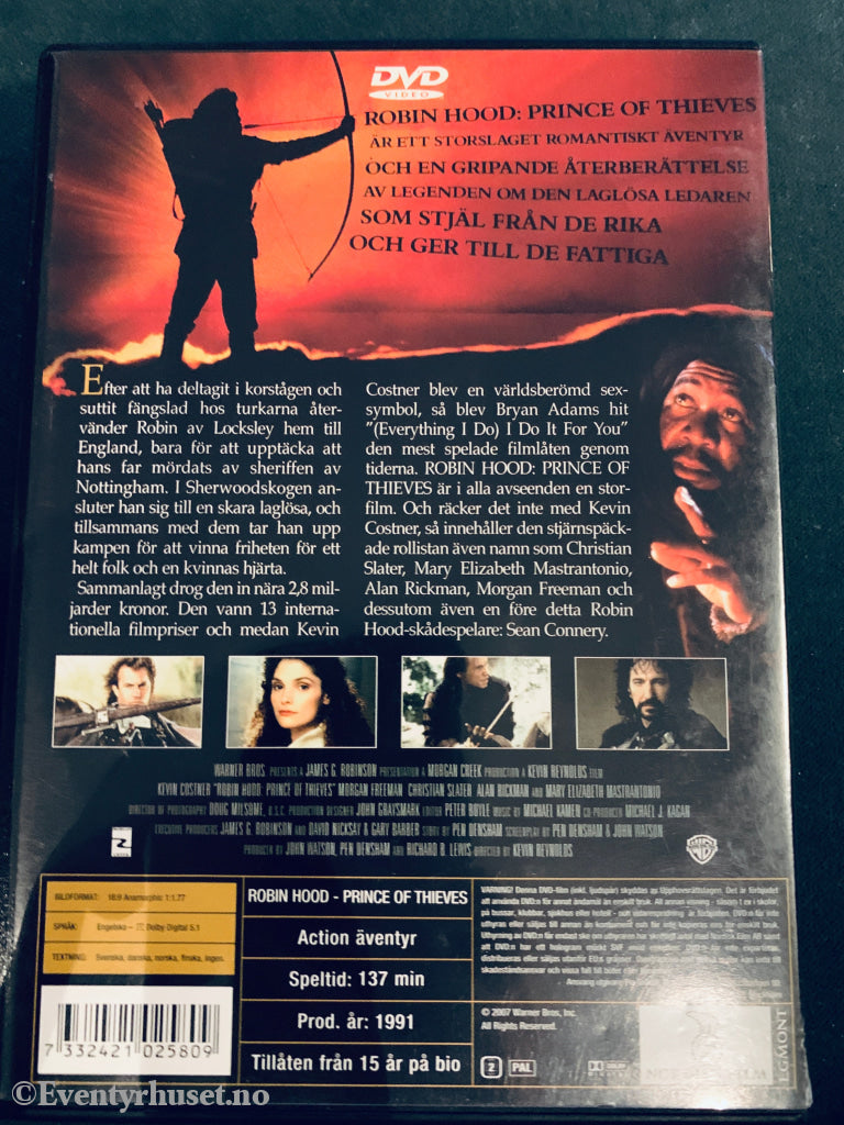 Robin Hood - Prince of Thieves. 1991. DVD.