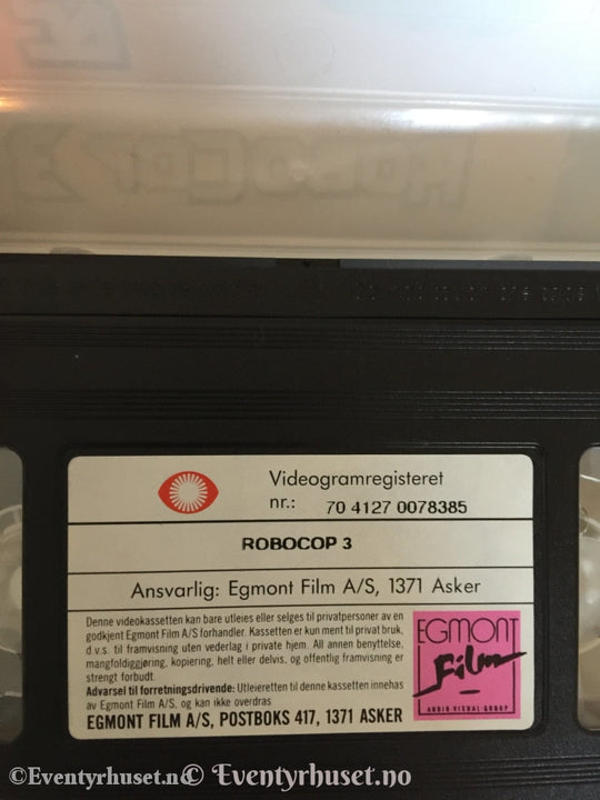 Robocop 3. 1993. Vhs. Vhs
