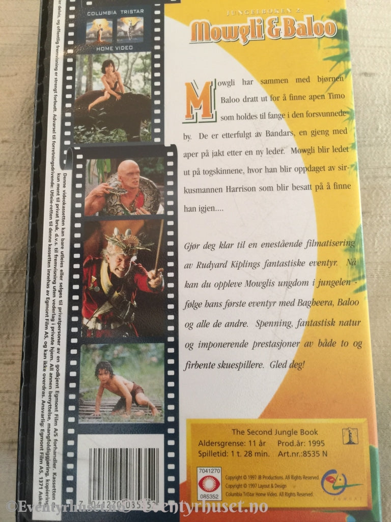 Rudyard Kiplings Jungelboken 2: Mowgli & Baloo. 1995. Vhs. Vhs