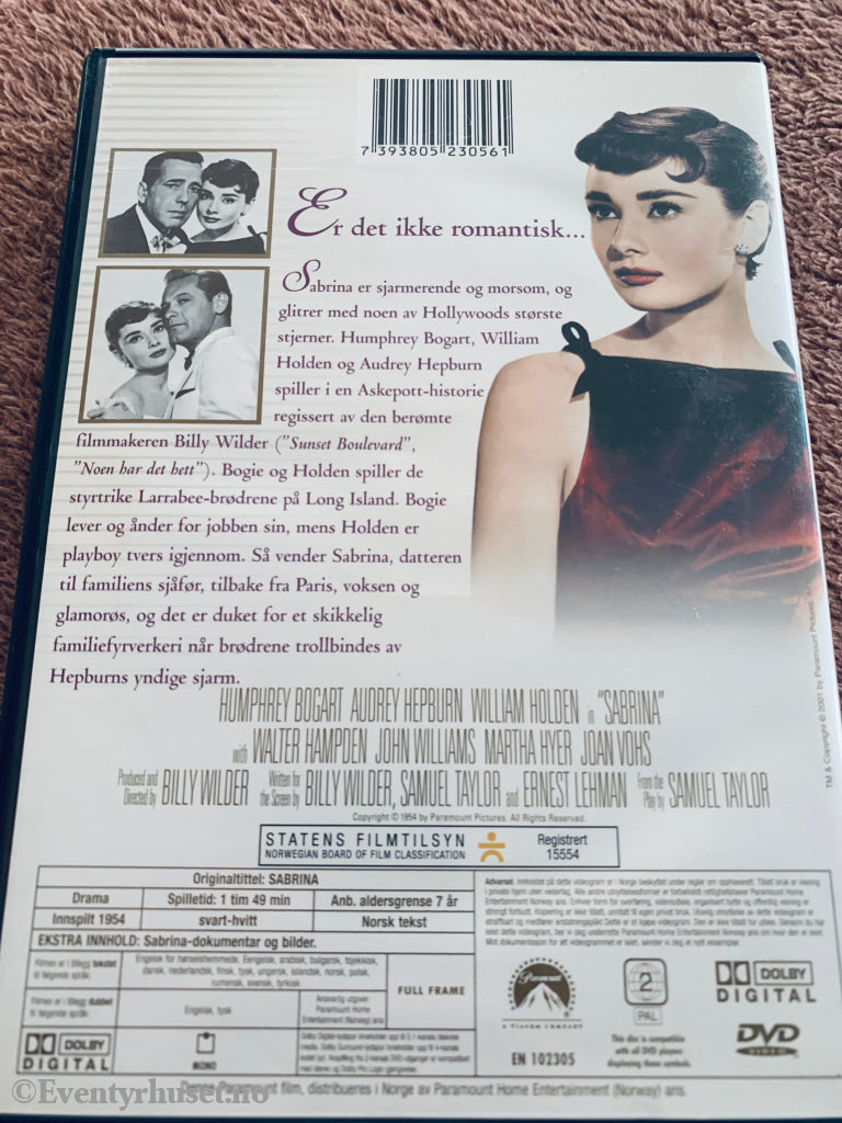 Sabrina (1954). DVD.