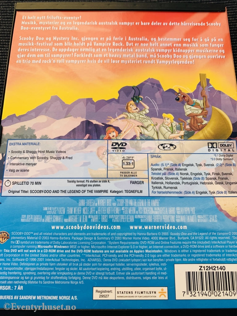 Scooby-Doo! Vampyrlegenden. 2003. Dvd Snapcase.