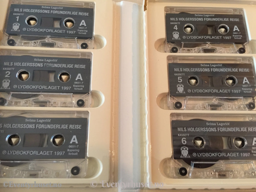 Selma Lagerlöf. 1997. Nils Holgerssons Forunderlige Reise. Lydbok På 6 Kassetter.