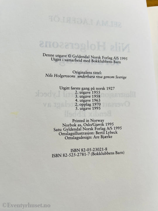 Selma Lagerlöf. Nils Holgerssons forunderlige reise. Bok.