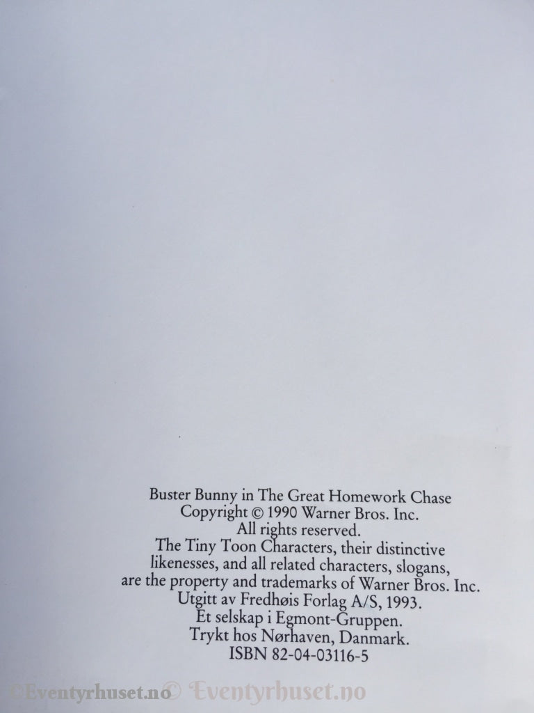 Sigurd Sprett Og Den Store Lekse-Jakten. 1990. Tiny Toon Adventures. Fortelling