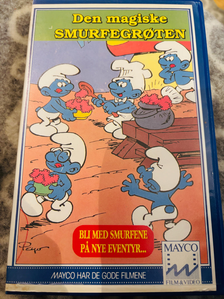 Smurfene - Den magiske smurfegrøten. 1988. VHS Big Box. VHS Big Box