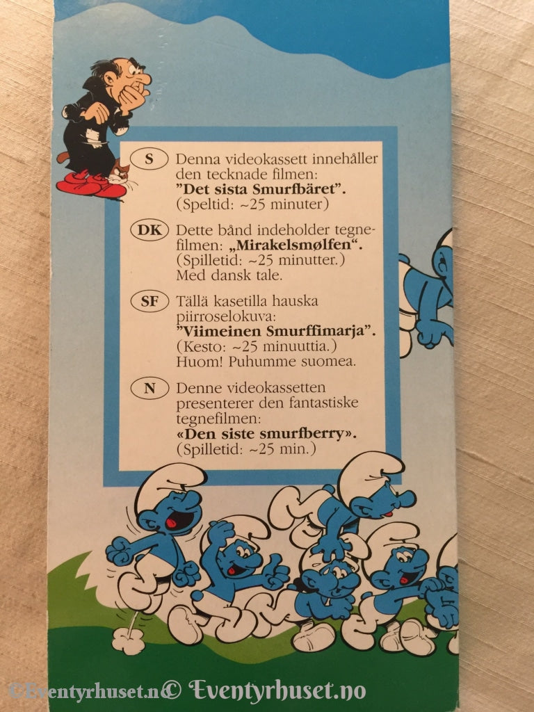 Smurfene - Den Siste Smurfberry. Slipcase. Vhs