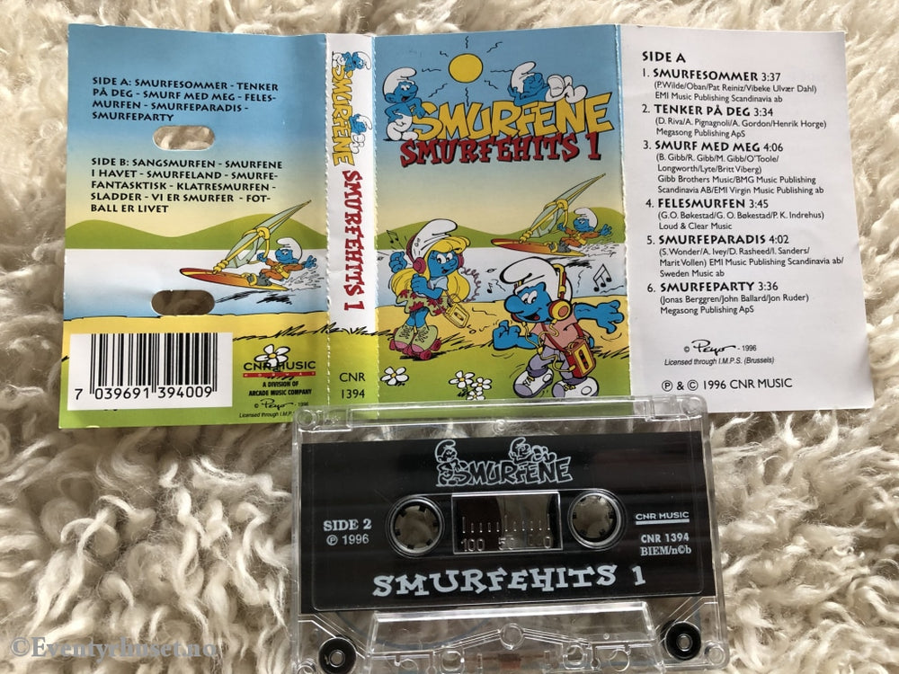 Smurfene. Smurfehits 1. 1996. Kassett. Kassett (Mc)