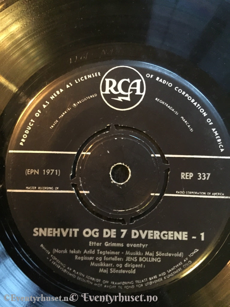Snehvit Og De 7 Dvergene. 1971. Ep. Eventyrplate