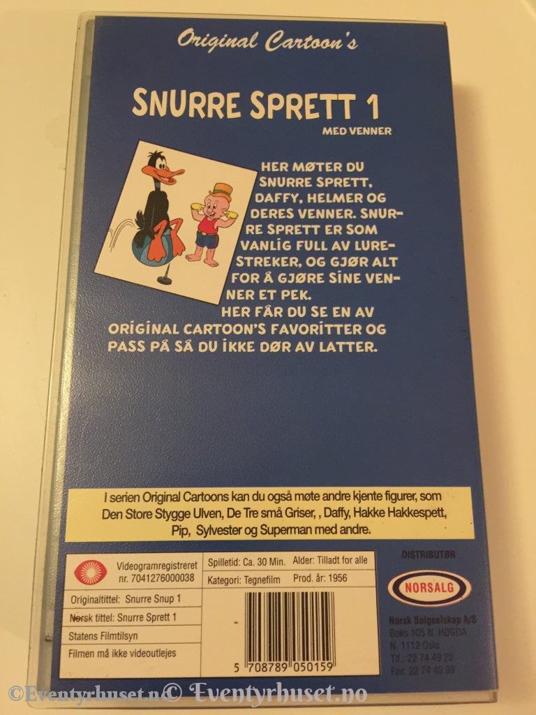 Original Cartoons Presenterer Snurre Sprett 1. 1956. Vhs. Vhs