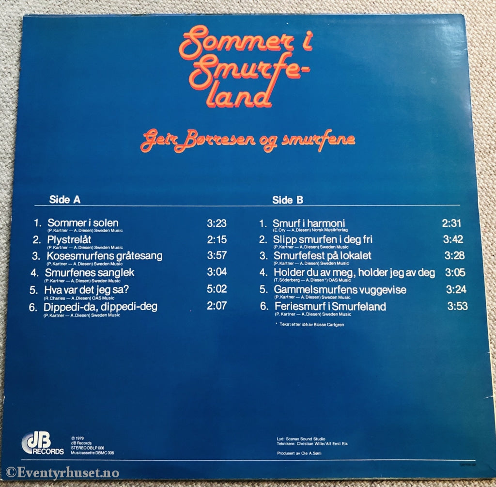 Sommer I Smurfeland. Geir Børresen Og Smurfene. 1979. Lp. Lp Plate