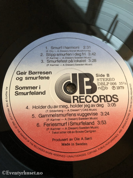Sommer I Smurfeland. Geir Børresen Og Smurfene. 1979. Lp. Lp Plate