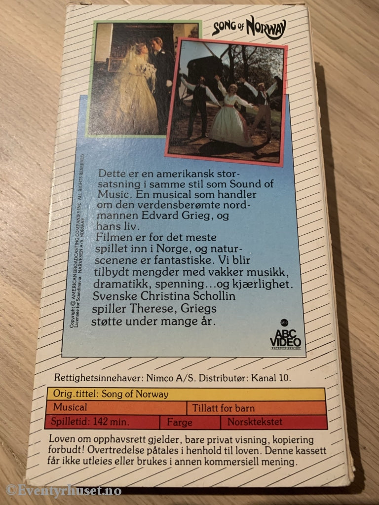 Song Of Norway. Vhs Slipcase.