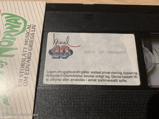 Song Of Norway. Vhs Slipcase.