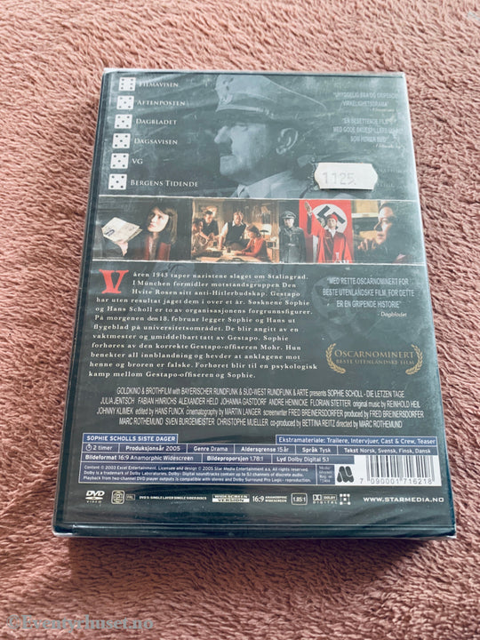 Sophie Scholls siste dager (2005). DVD. Ny i plast!