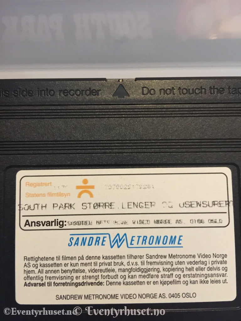 South Park. Større Lenger & Usensurert. 1989. Vhs. Vhs