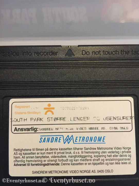 South Park. Større Lenger & Usensurert. 1989. Vhs. Vhs