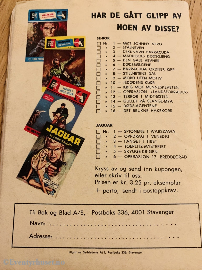 Spider Med Hevneren. 1974/03. Pocketbok
