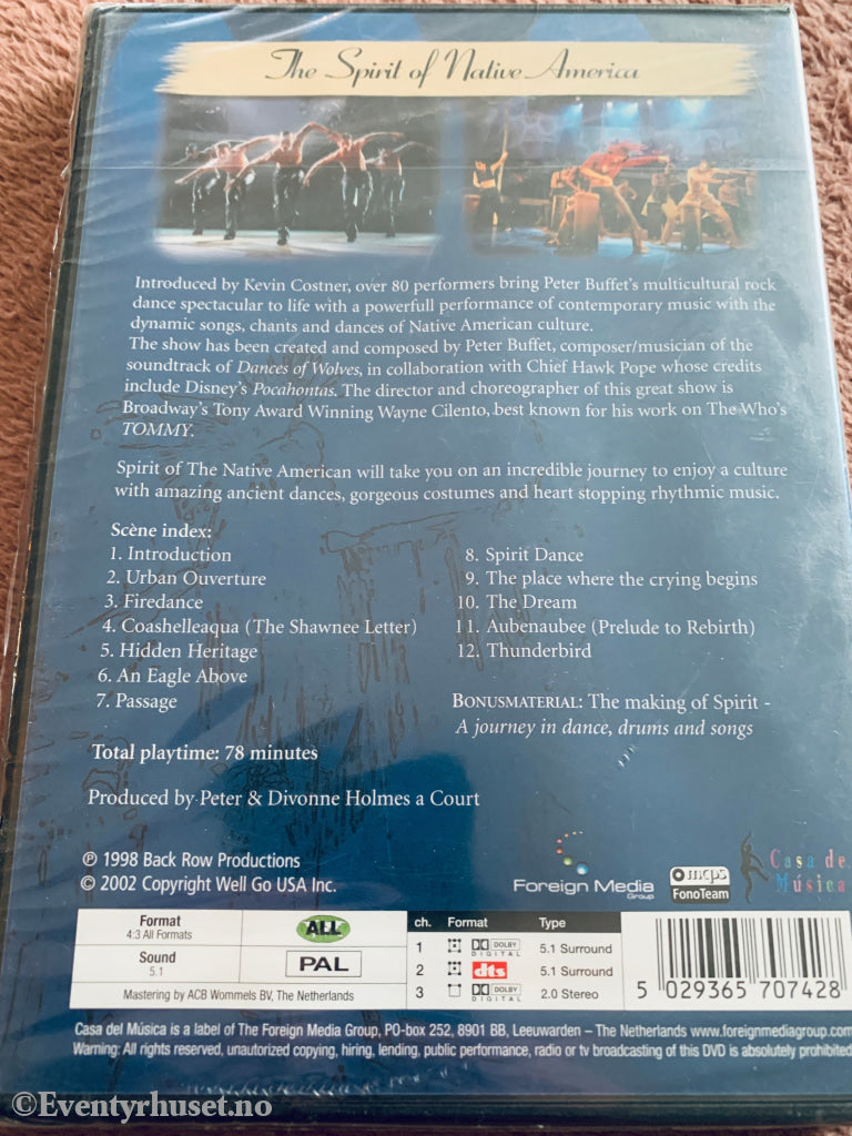 Spirit: The Journey of Native American Music (1998). DVD. Ny i plast!