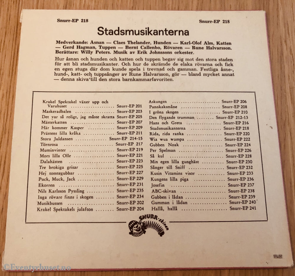 Stadsmusikanterna. Ep-Singel. Svensk! Ep