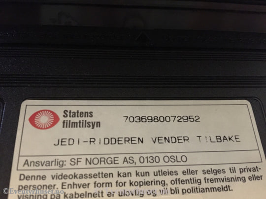 Star Wars - Jedi-Ridderen Vender Tilbake. 1982. Vhs. Vhs