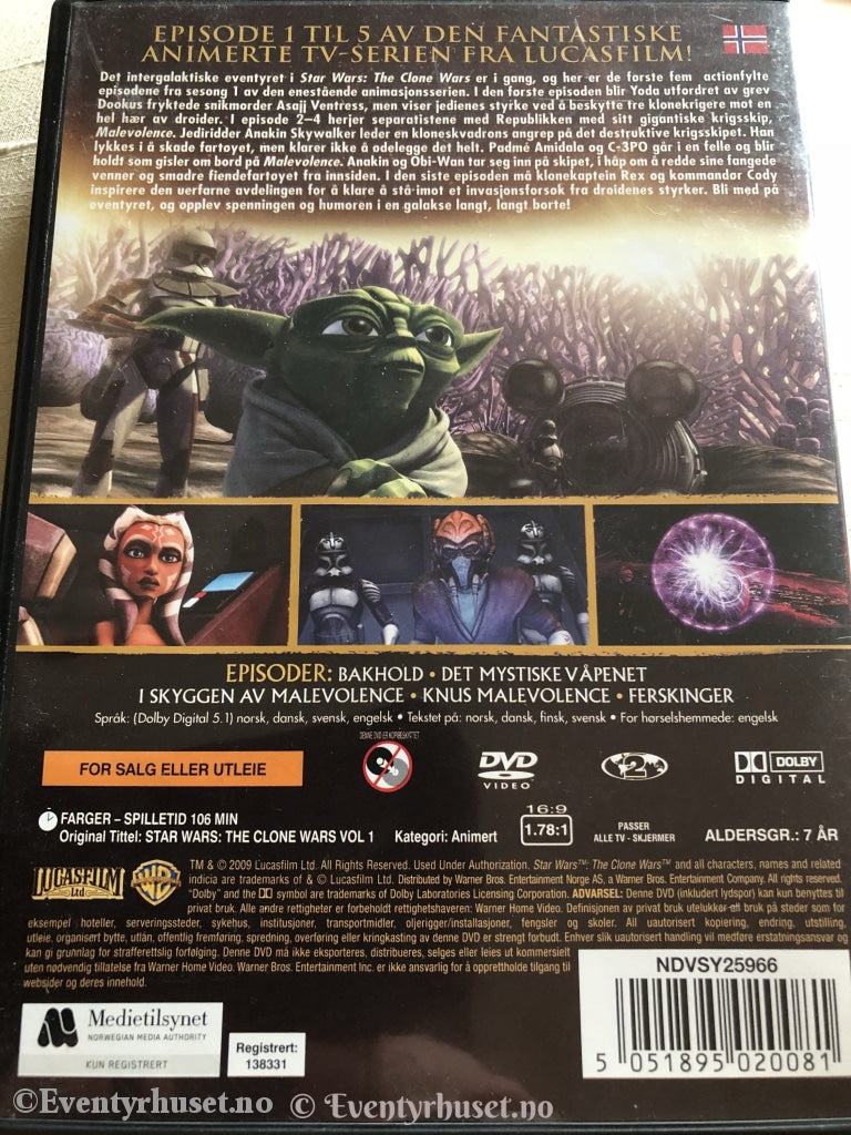 Star Wars. The Clone Sesong 1 - Del 2006. Dvd. Dvd