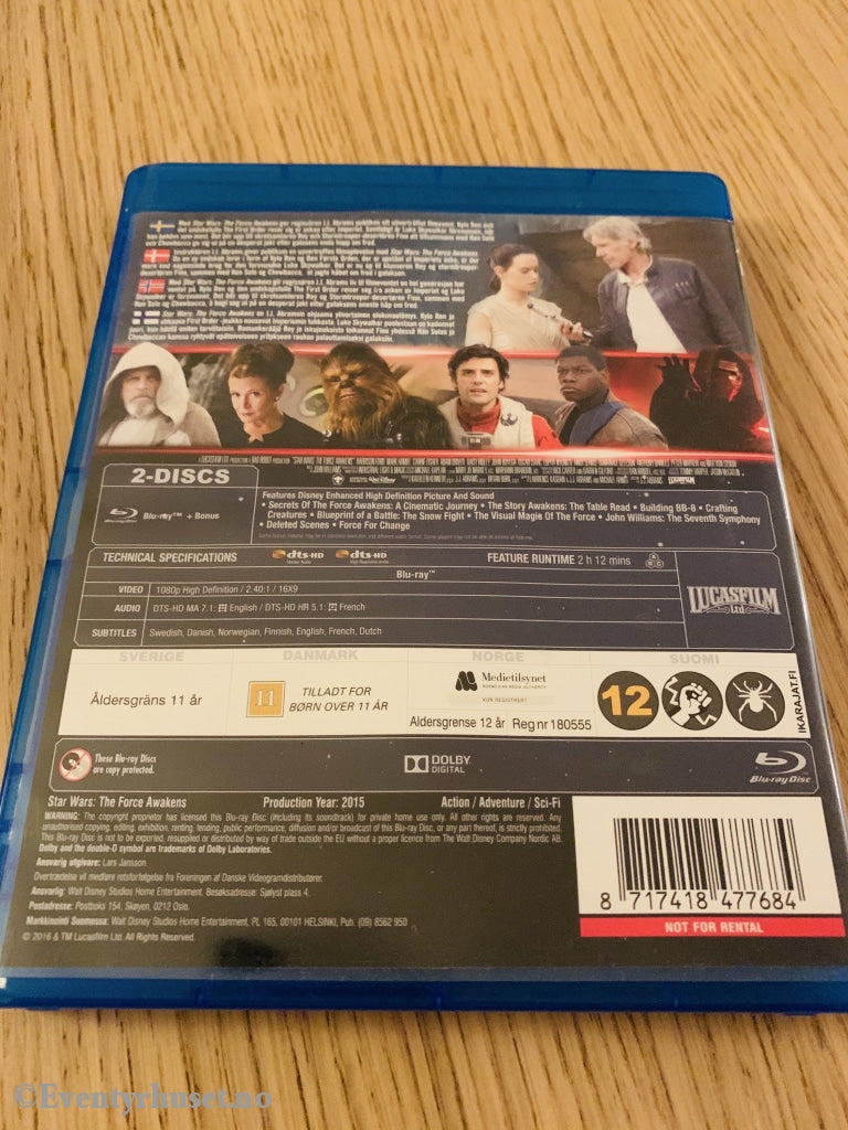 Star Wars - The Force Awakens. Blu Ray. Blu-Ray Disc