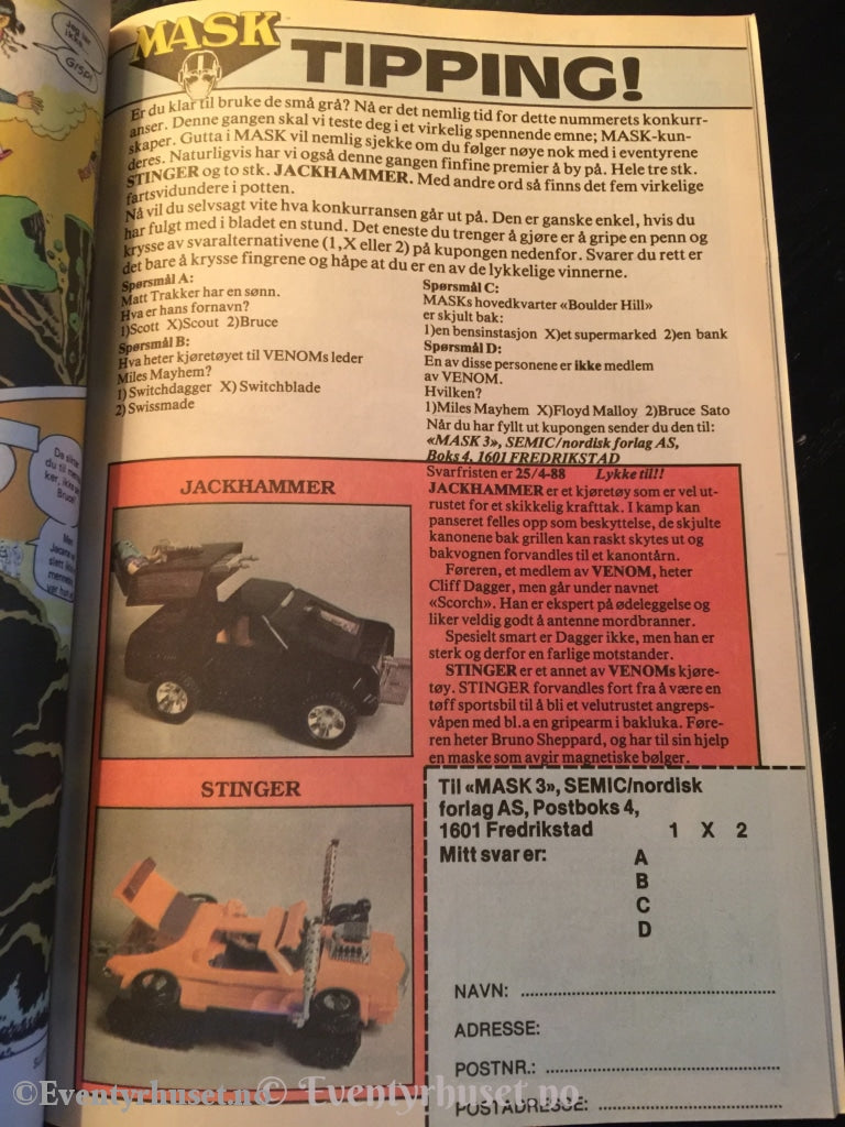 Starfighter 1988/03. Masters Of The Universe (Motu) & Mask. Fn. Tegneserieblad