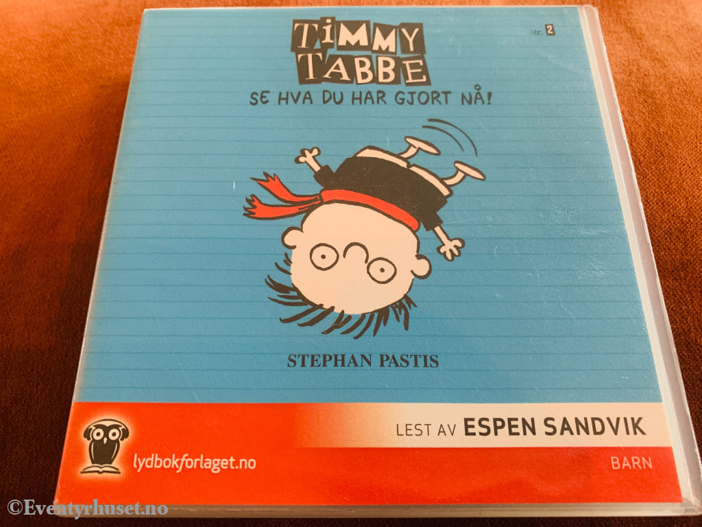 Stephan Pastis. Timmy Tabbe: Se hva du har gjort nå! 2014. Lydbok på CD.