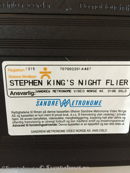 Stephen King´s Night Flier. 1997. Vhs. Vhs