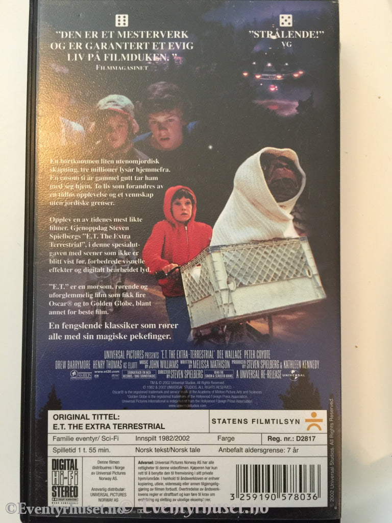 Steven Spielberg. 1982/2002. E.t. The Extra-Terrestrial. Vhs. Vhs