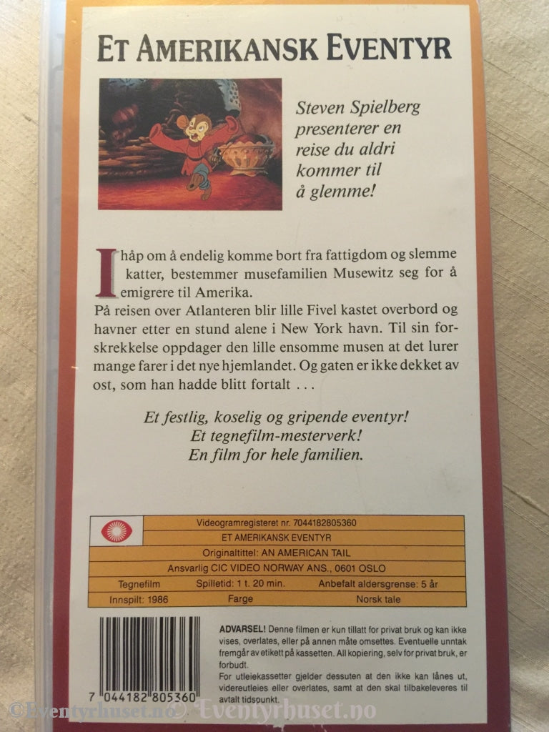 Steven Spielberg Presenterer: Et Amerikansk Eventyr. 1986. Vhs