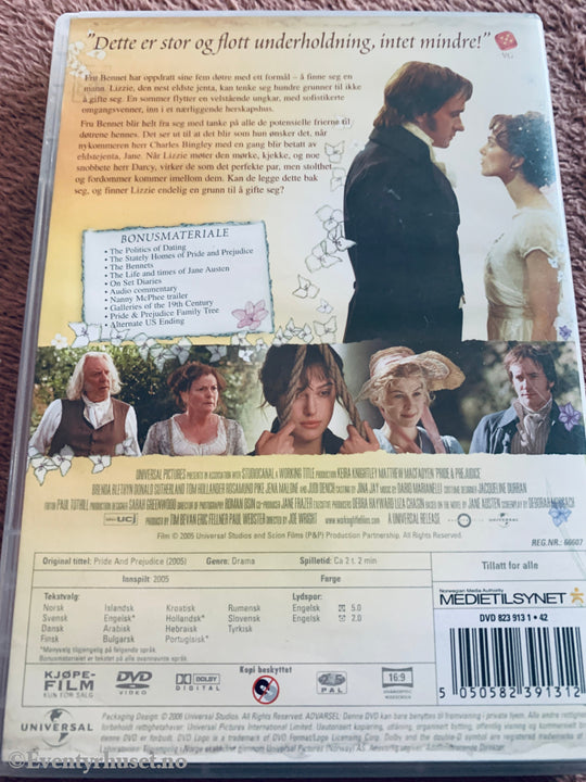 Stolthet & fordom (2005). DVD.
