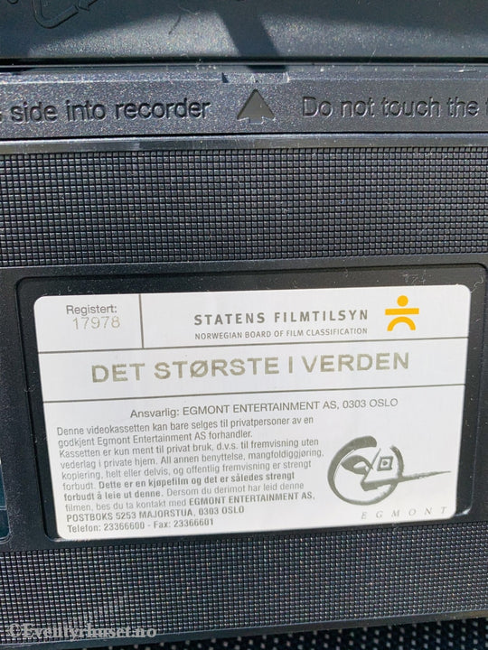 Største I Verden. 2001. Vhs. Vhs