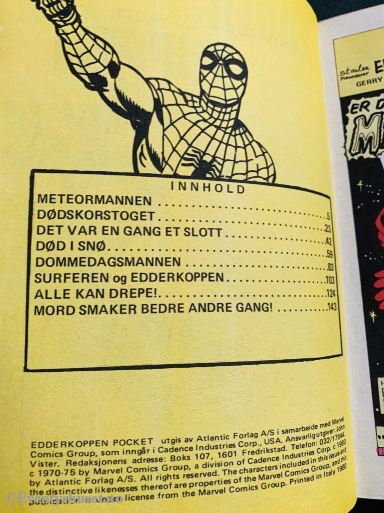 Superserie-Pocket 5: Edderkoppen Og Sølv-Surferen. 1981. Tegneserieblad