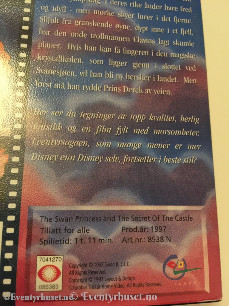 Svaneprinsessen. 1997. Slottets Hemmelighet. Vhs. Vhs
