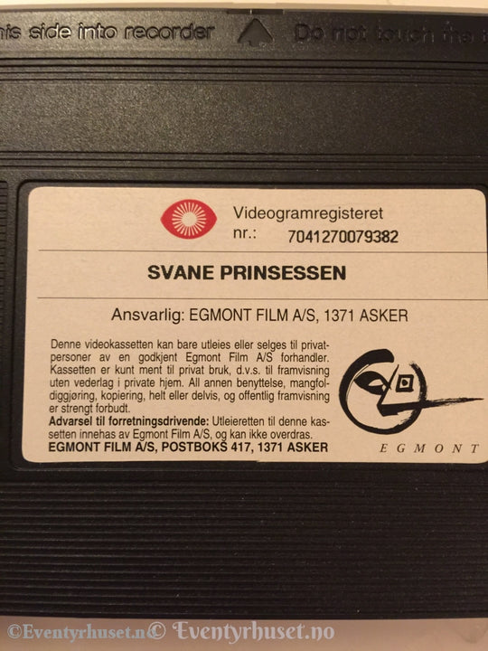 Svaneprinsessen. Egmonts Eventyrverden. 1994. Vhs. Vhs