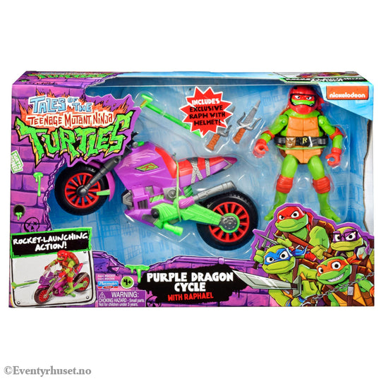 Tales of the Teenage Mutant Ninja Turtles Action Figure with Vehicle Raphael & Purple Dragon 12 cm. Mint In Sealed Box