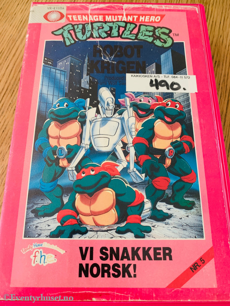 Teenage Mutant Hero Turtles. Nr. 5. Robotkrigen. VHS Big Box. VHS Big Box