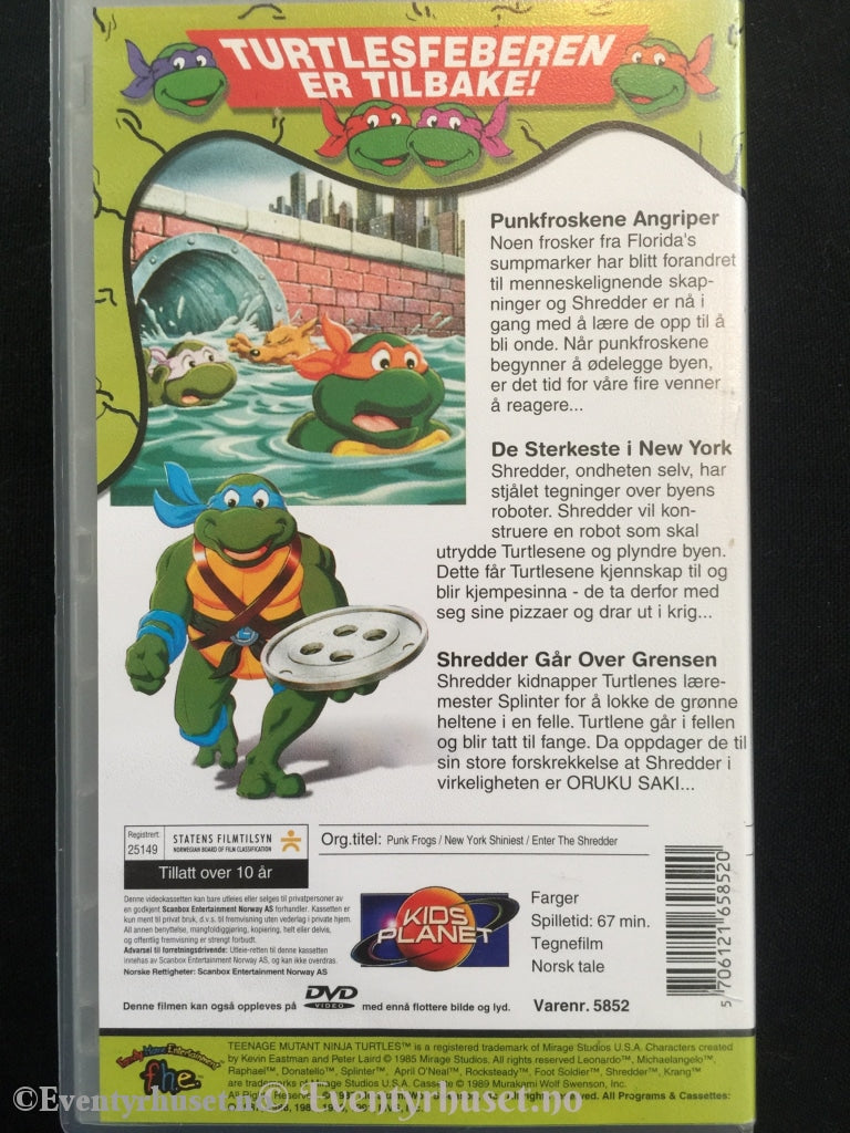 Turtles. Punkfroskene Angriper. Vhs. Vhs