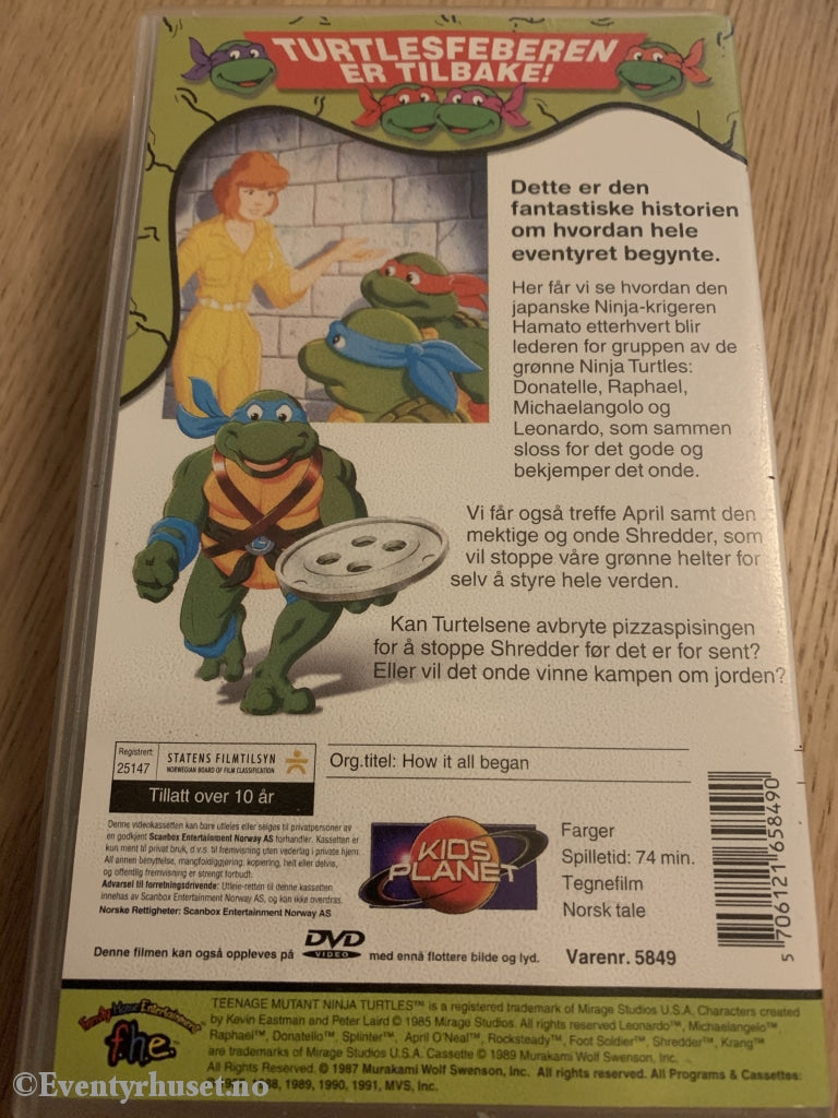 Turtles. Slik Begynte Det Hele. Vhs. Vhs