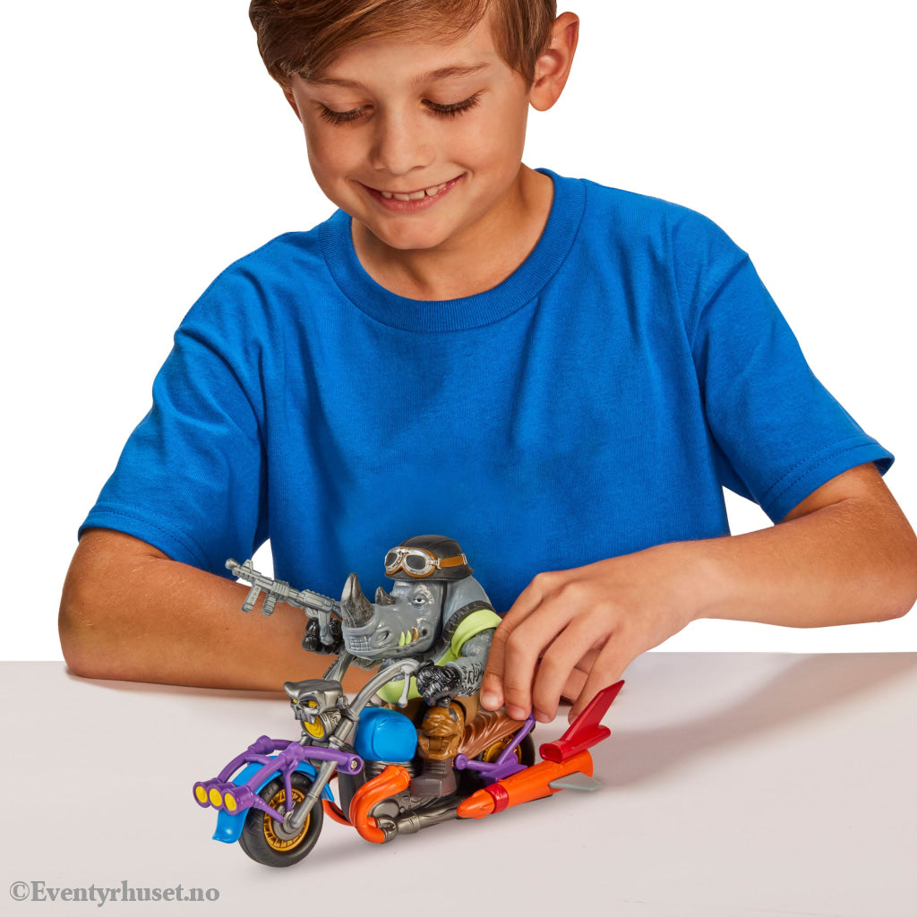 Teenage Mutant Ninja Turtles Action Figure with Vehicle Rocksteady & Chopper 12 cm. Mint In Sealed Box (MISB)!