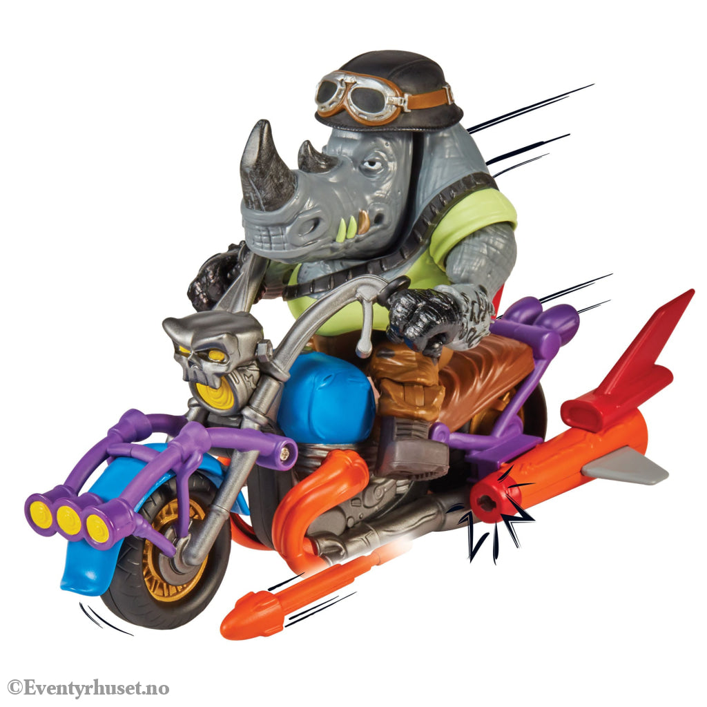 Teenage Mutant Ninja Turtles Action Figure with Vehicle Rocksteady & Chopper 12 cm. Mint In Sealed Box (MISB)!