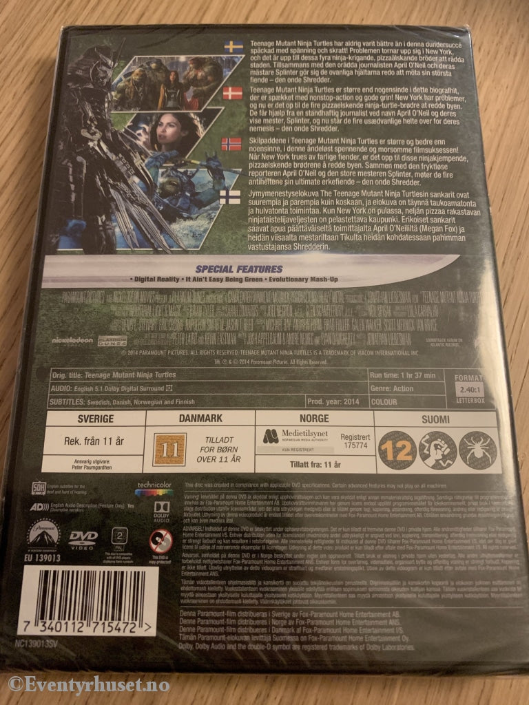 Teenage Mutant Ninja Turtles. Dvd Ny I Plast!