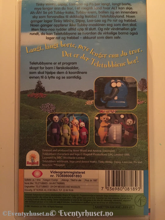 Teletubbies. 1997. Ah-Åh! Trøbbel. Vhs. Vhs