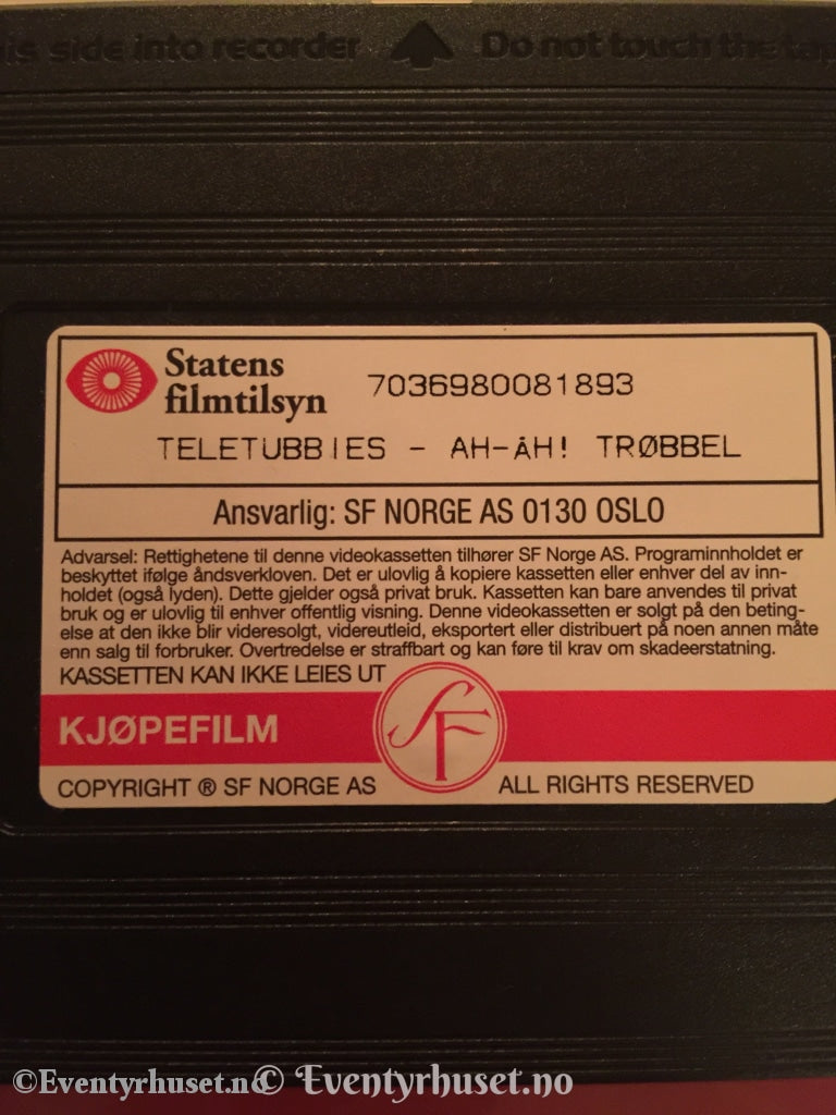 Teletubbies. 1997. Ah-Åh! Trøbbel. Vhs. Vhs