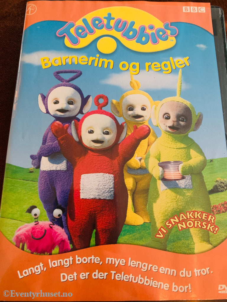 Teletubbies - Barnerim og regler. 1997. DVD. Omslag har rift bak. DVD
