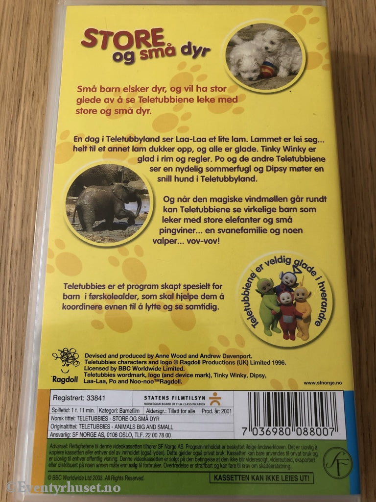 Teletubbies. Store Og Små Dyr. 2001. Vhs. Vhs