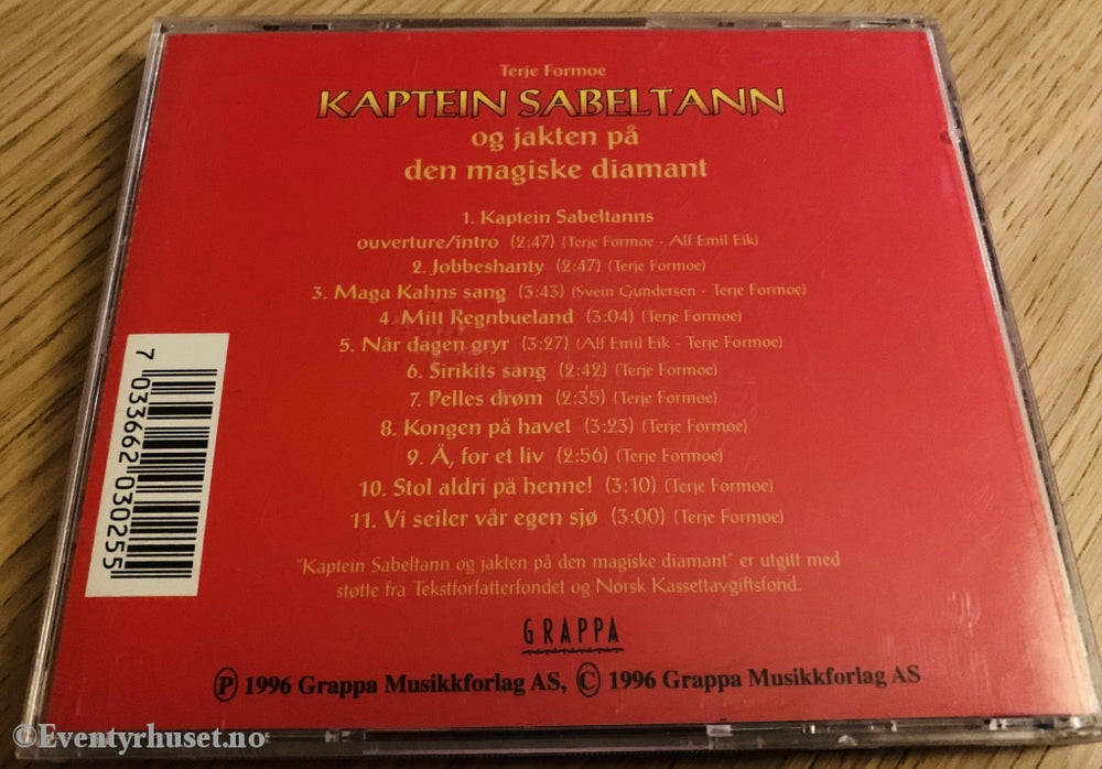 Terje Formoe. 1996. Kaptein Sabeltann Og Jakten På Den Forsvunnede Diamant. Cd. Cd