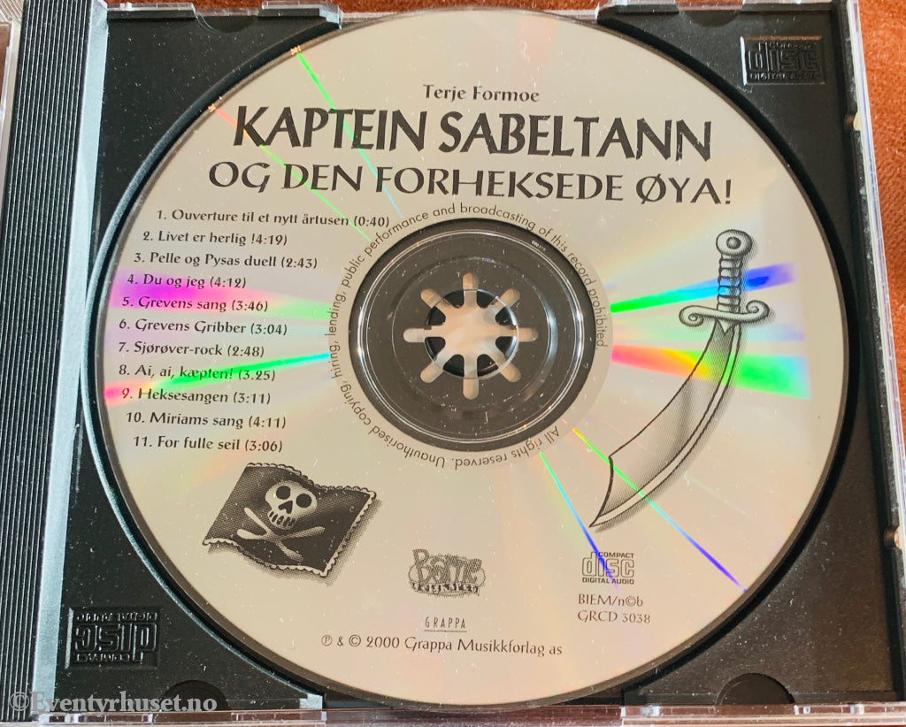 Terje Formoe. 2000. Kaptein Sabeltann og den forheksede øya. Musikk på CD.