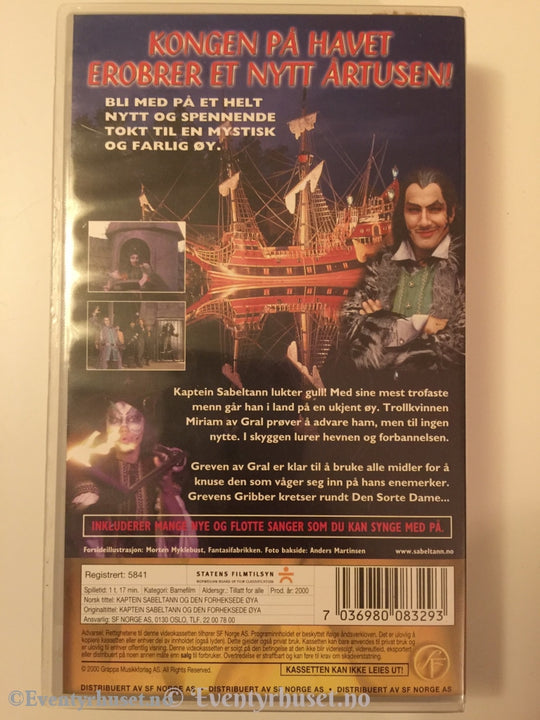 Terje Formoe. 2000. Kaptein Sabeltann Og Den Forheksede Øya. Vhs. Vhs